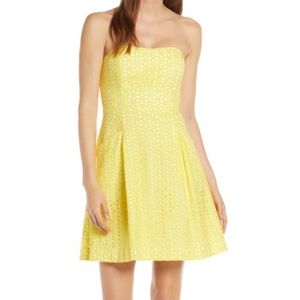 Lilly Pulitzer Yellow Strapless Blossom Dress